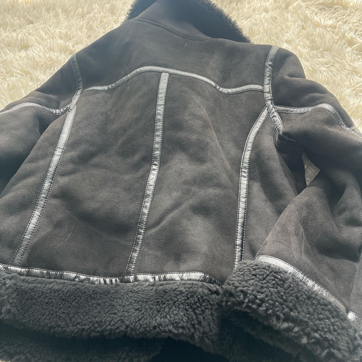ZARA ライダースジャケット ボア ブラック アウター Mサイズ ZARA ライダースジャケット ボア ブラック アウター Mサイズ