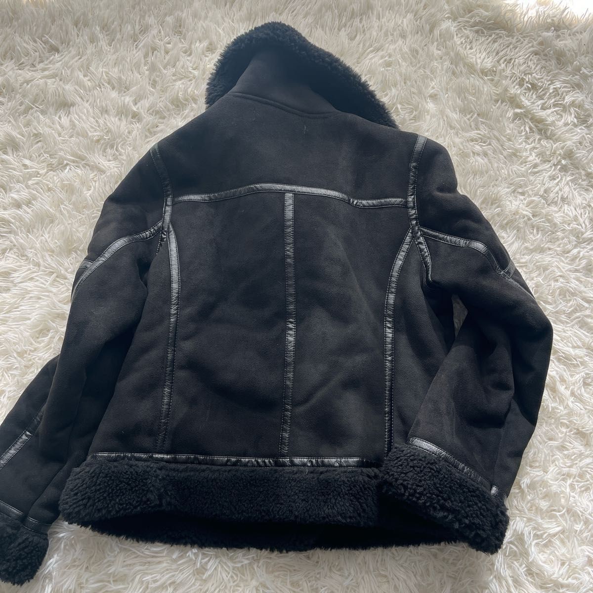 ZARA ライダースジャケット ボア ブラック アウター Mサイズ ZARA ライダースジャケット ボア ブラック アウター Mサイズ