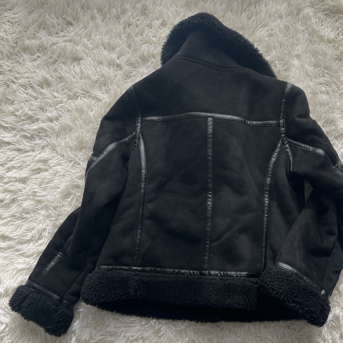 ZARA ライダースジャケット ボア ブラック アウター Mサイズ ZARA ライダースジャケット ボア ブラック アウター Mサイズ