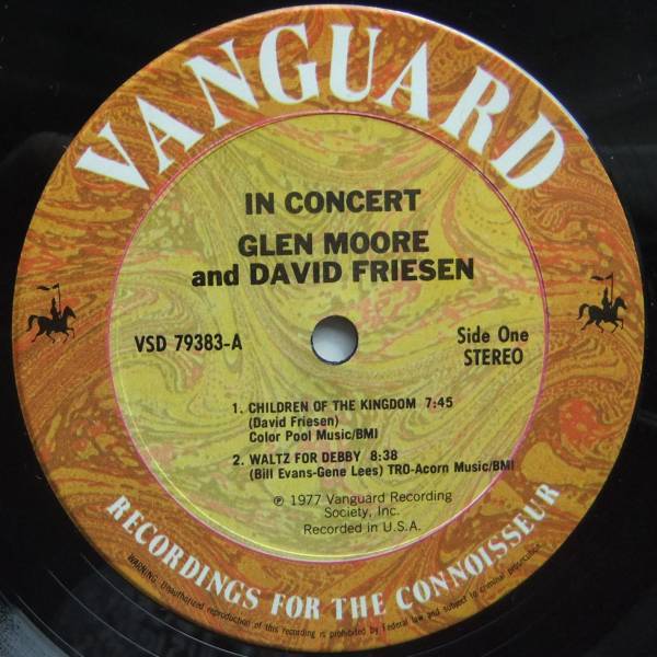 ◆ GLEN MOORE and DAVID FRIESEN / In Concert ◆ Vanguard VSD-79383 ◆_画像3