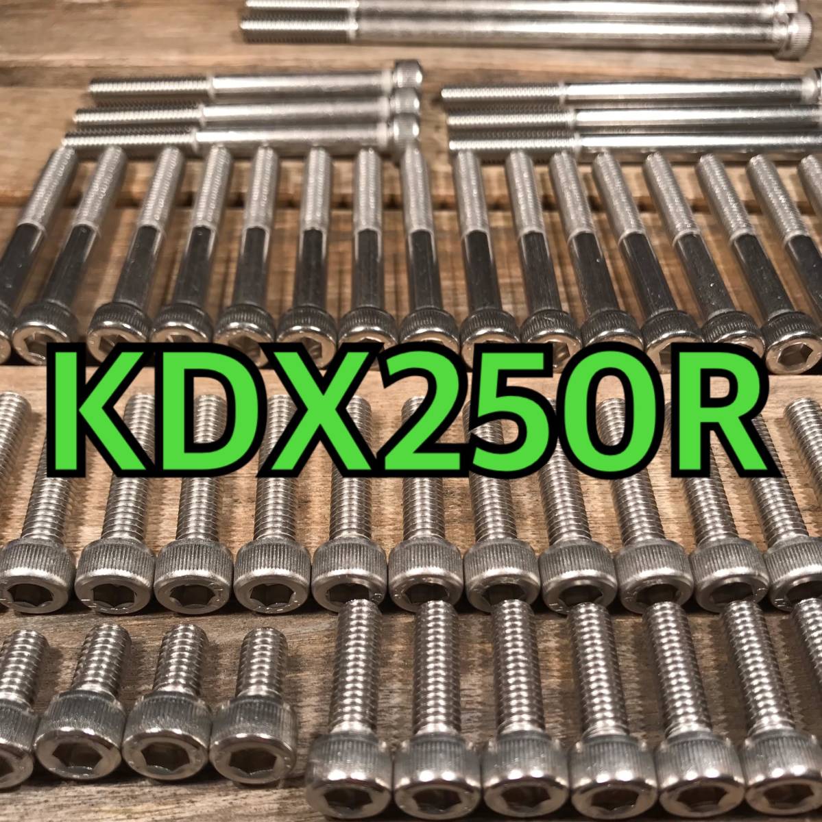 ステンレス製 KDX250R DX250D 左右エンジンカバーボルト 合計27本_画像1