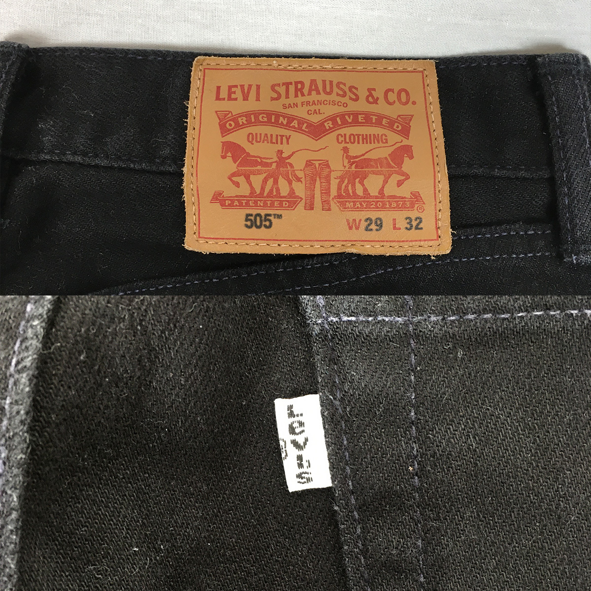 Levi's リーバイス 505 00505-1345 パンツ W29 L32 ブラック 革パッチ ジップフライ_画像8