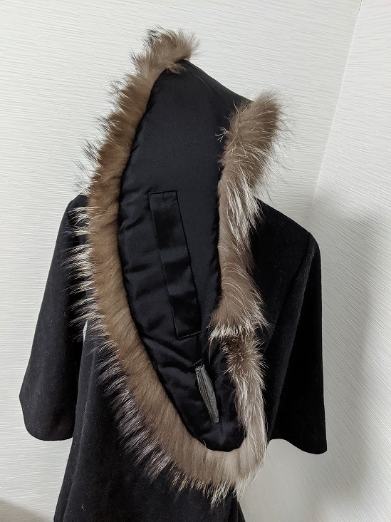 A004 美品 大きい シルバーフォックス 毛皮 リアルファー ショール