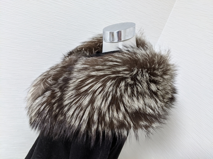 A004 美品 大きい シルバーフォックス 毛皮 リアルファー ショール