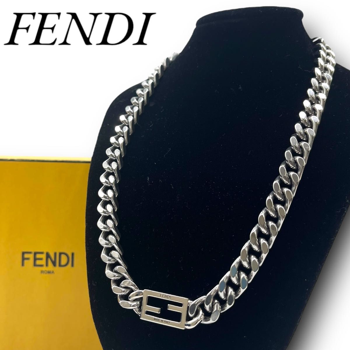 極美品FENDI フェンディ ネックレス シルバー バケット メンズ 極美品FENDI フェンディ ネックレス シルバー バケット メンズ