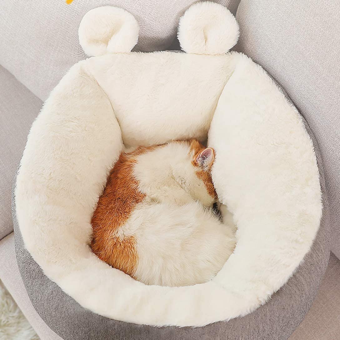 LRM5174貓ベッド 貓の家 ペット用寢袋 イヌ　犬　ネコ　ペット　可愛い耳 ふわふわ 暖かい 柔らかい 寢袋 冬用キャットハウス ペットハウス