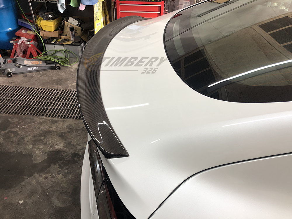 超人気 テスラ モデル3 カーボン リアスポイラーリアトランクスポイラー2017-2019 OE_画像2