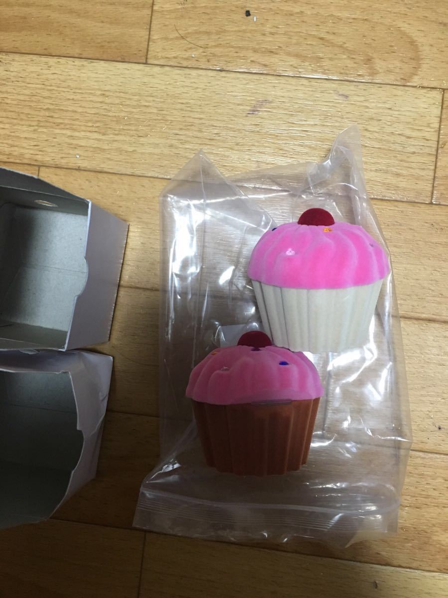  ring case ring case ring storage cake shape wedding ring portable 2 piece entering ( cake A, pink + coffee . pink + beige )