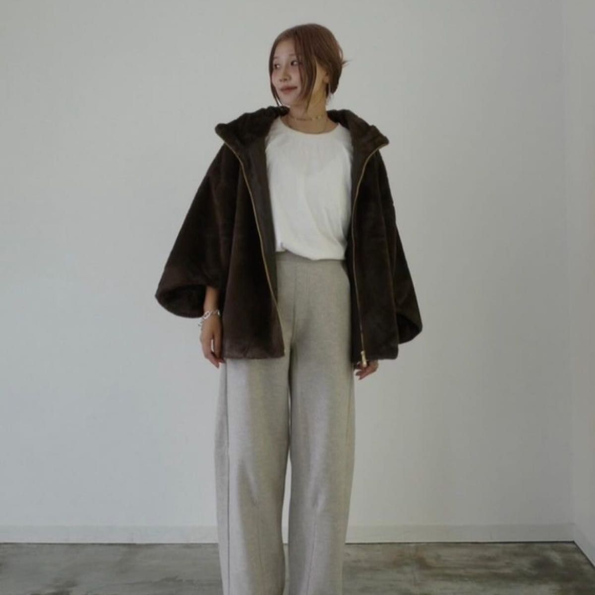 新品 しまむら hideka コラボ ダブルジップ フェイクファー 新品 しまむら hideka コラボ ダブルジップ フェイクファー