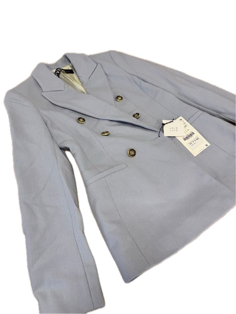 22時までの特別セール ザラ ZARA ジャケット ブルー 水色 ボタン 22時までの特別セール ザラ ZARA ジャケット ブルー 水色 ボタン