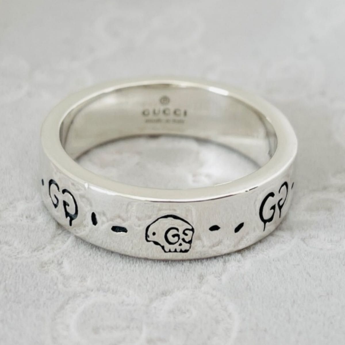 極美品 GUCCI グッチ ゴースト アイコンリング 指輪 スカル 極美品 GUCCI グッチ ゴースト アイコンリング 指輪 スカル