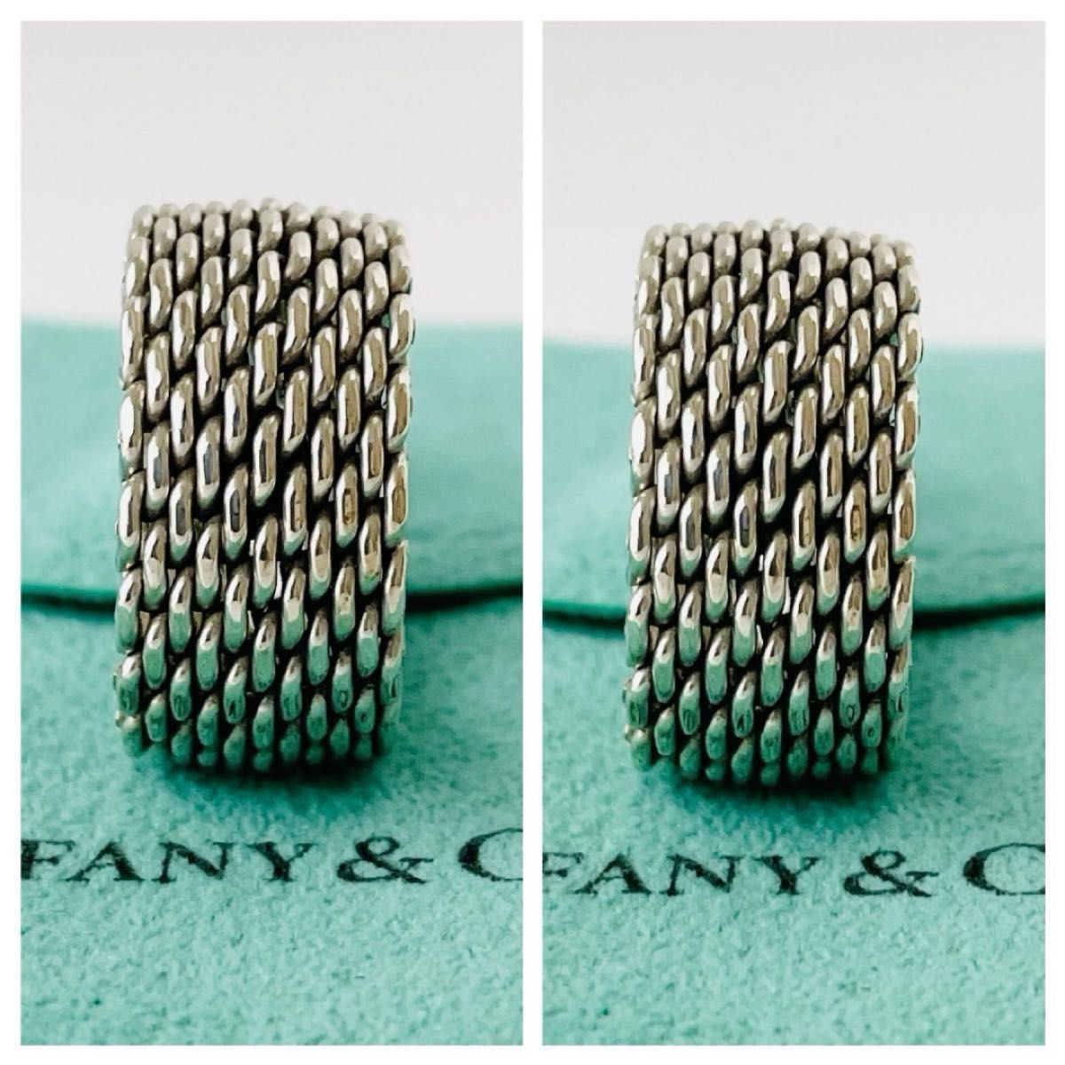 大切な 極美品 TIFFANY&Co リング メッシュ サマセット ティファニー シルバー