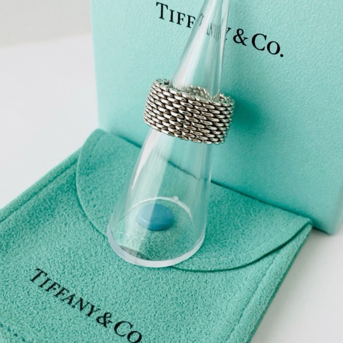 極美品 TIFFANY&Co ティファニー サマセット メッシュ リング 極美品 TIFFANY&Co ティファニー サマセット メッシュ リング