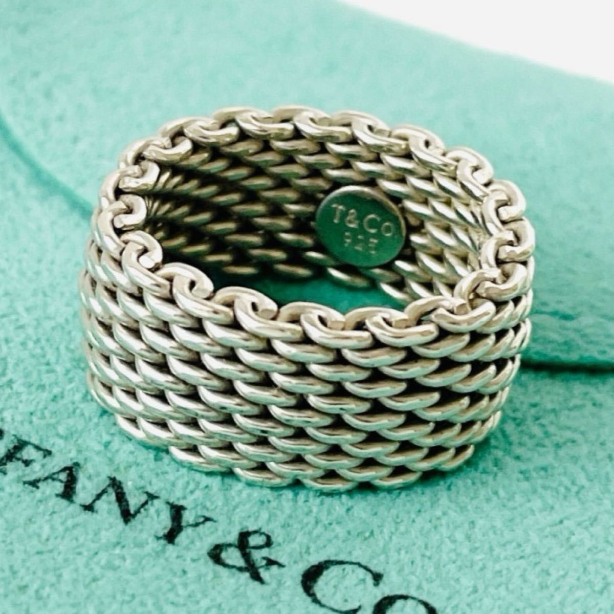 極美品 TIFFANY&Co ティファニー サマセット メッシュ リング 極美品 TIFFANY&Co ティファニー サマセット メッシュ リング