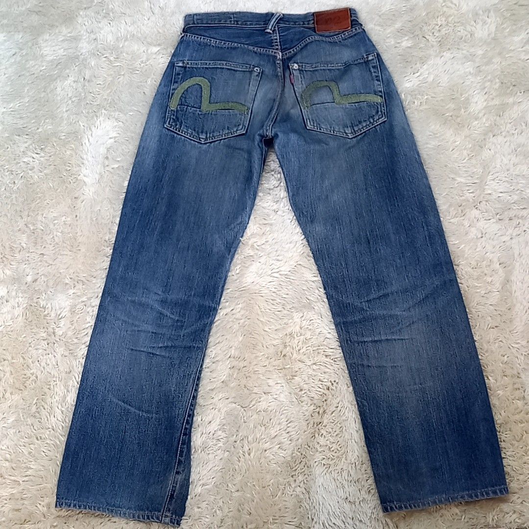 EVISU エヴィス 刺繍 カモメ グリーン W30 2001 日本製 No 2赤耳 EVISU エヴィス 刺繍 カモメ グリーン W30 2001 日本製 No 2赤耳