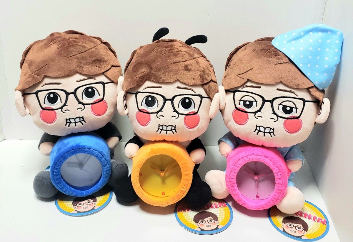 HIKAKIN ヒカキン ぬいぐるみ目覚まし時計3種 コンプリート HIKAKIN ヒカキン ぬいぐるみ目覚まし時計3種 コンプリート