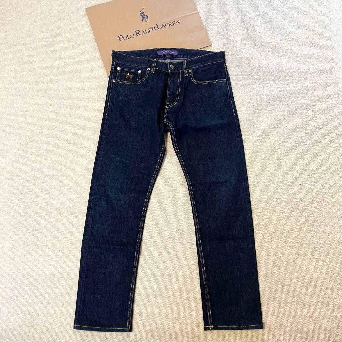 希少 Ralph Lauren Purple Label デニム ポニー刺繍 スリム 希少 Ralph Lauren Purple Label デニム ポニー刺繍 スリム