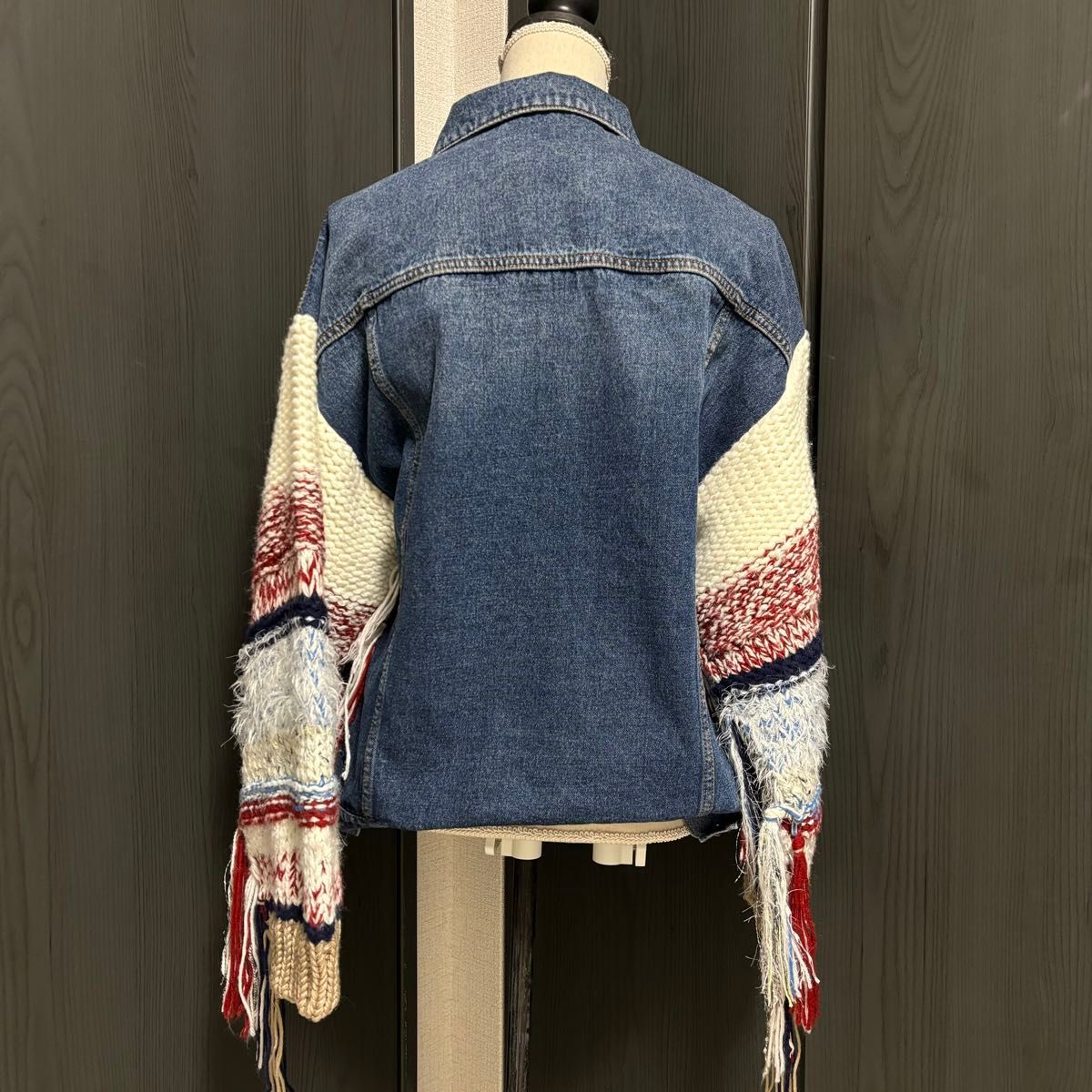 ZARA ザラ ニットスリーブ デニムジャケット ジージャン ZARA ザラ ニットスリーブ デニムジャケット ジージャン
