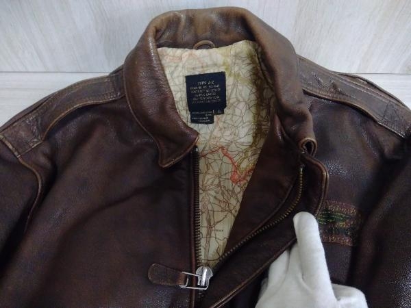 AVIREX アヴィレックス A-2 1978-01 牛革 レザージャケット OLD LEATHER FLIGHT JACKET 80's USO TOUR 1944 JACKET 古着 ヴィンテージ_画像5