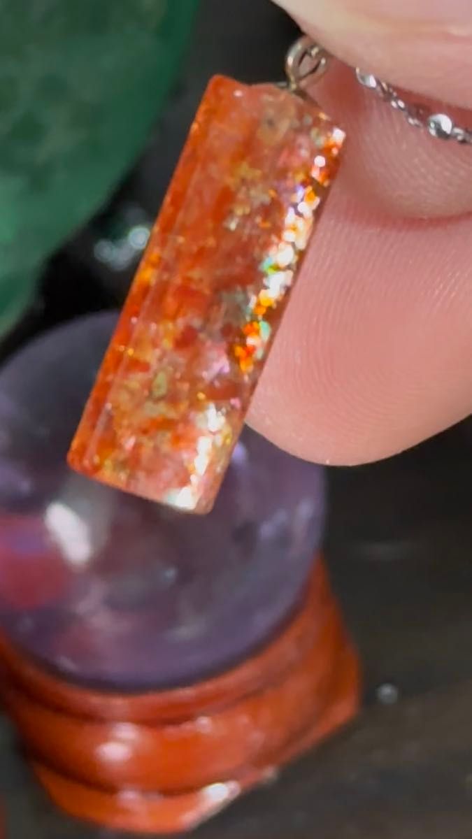 ゴールデンサンストーンクォーツ(Golden Sunstone Quartz)天然石 ペンダント ネックレスセット