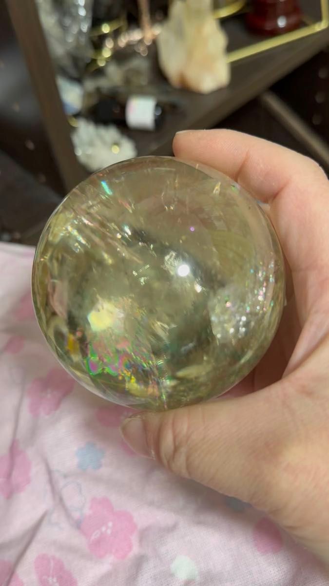 大きなサイズの黄水晶 天然石 AAA級金運パワー全開76.2mm(AAA9)