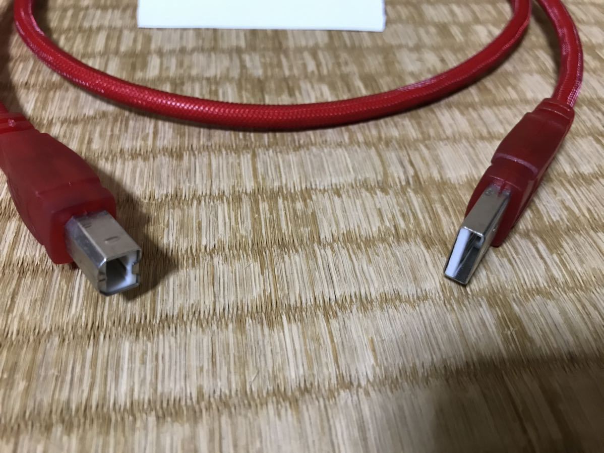  free shipping!!] audio for. height sound quality USB cable / red red /1m/ high grade / used beautiful goods / inspection )Audio. noise shield. high-end. connection. conversion plug.PC