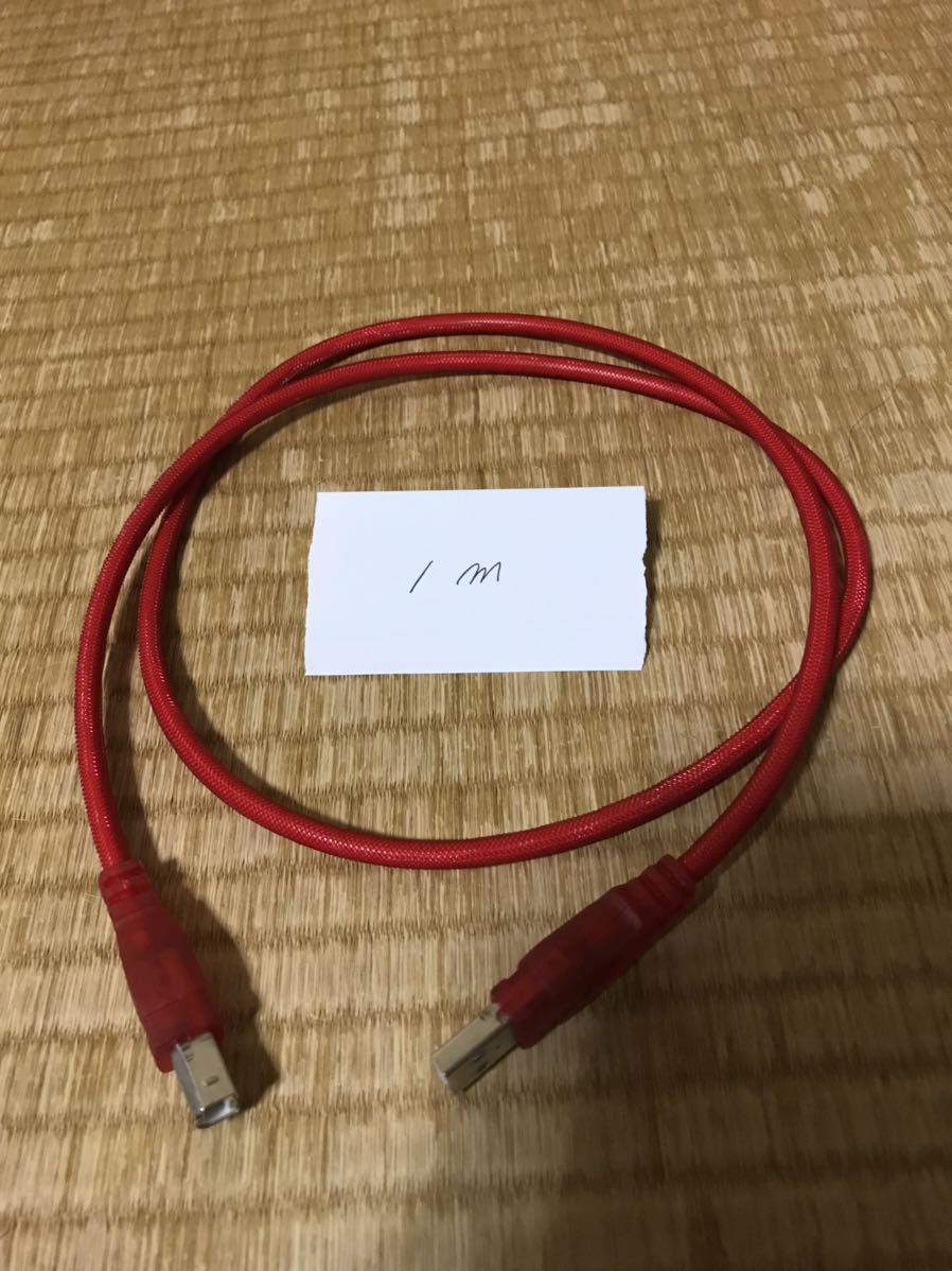  free shipping!!] audio for. height sound quality USB cable / red red /1m/ high grade / used beautiful goods / inspection )Audio. noise shield. high-end. connection. conversion plug.PC