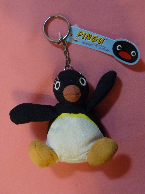 激レア！レトロ １９９５年 PINGU ピングー キャラクター ちりめんぬいぐるみキーホルダー(非売品)③ピンギ
