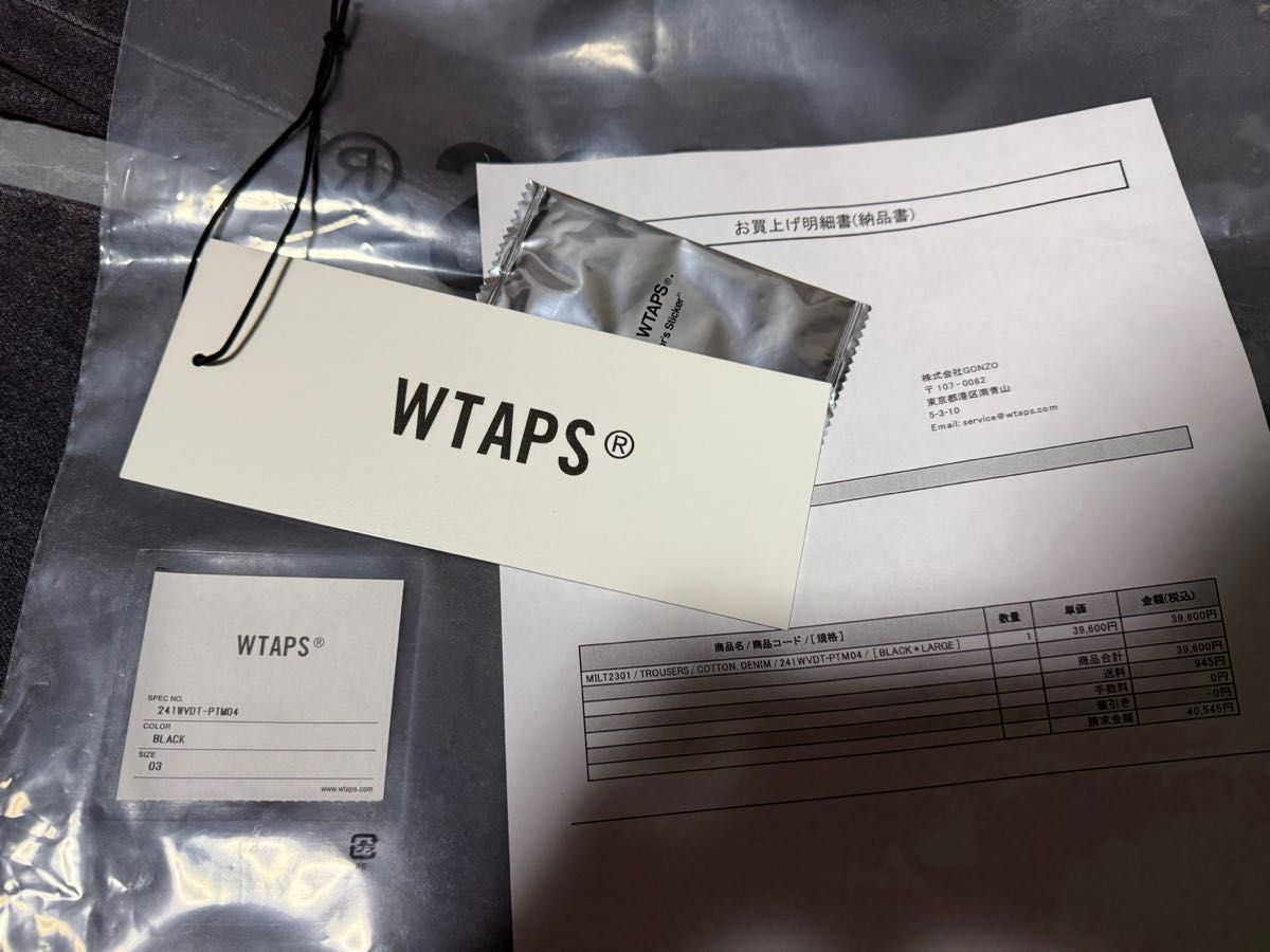 WTAPS 24SS MILT2301/TROUSERS/COTTON DENIM BLACK L デニム WTAPS 24SS MILT2301/TROUSERS/COTTON DENIM BLACK L デニム