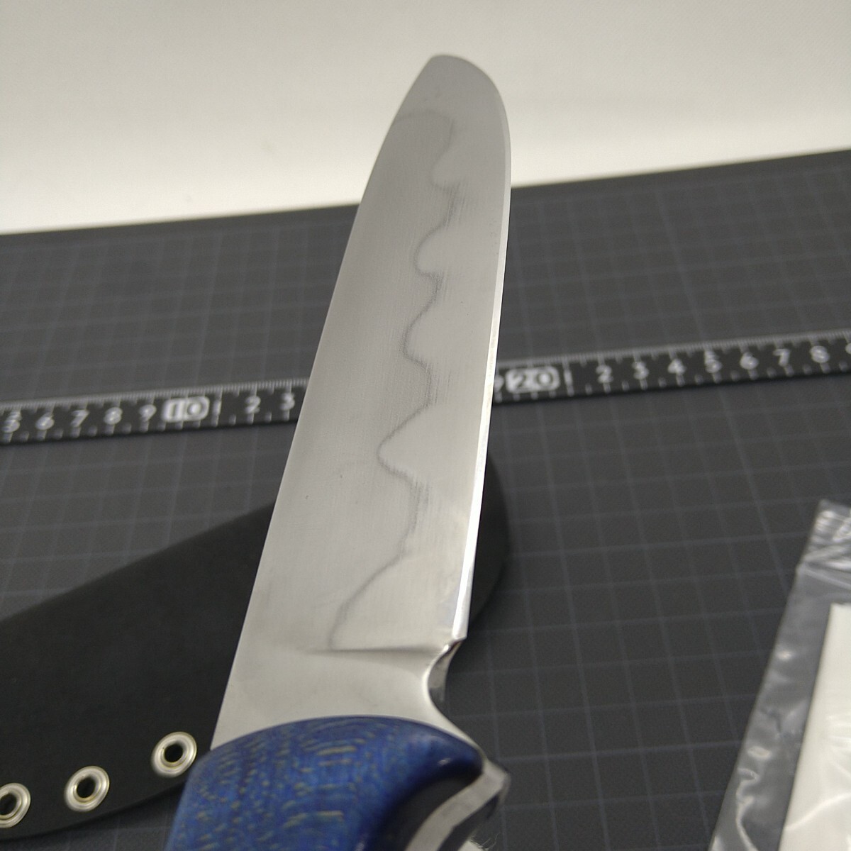 カスタムナイフ17 12cmドロップポイント SK85炭素鋼 刃文 カスタムナイフ17 12cmドロップポイント SK85炭素鋼 刃文