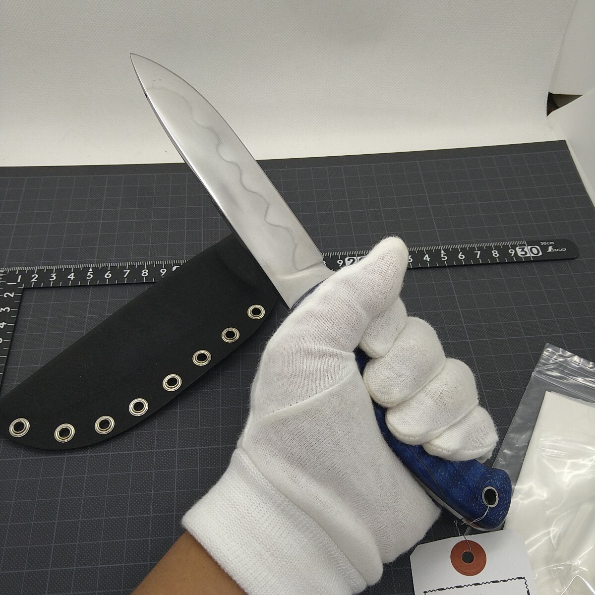 カスタムナイフ17 12cmドロップポイント SK85炭素鋼 刃文 カスタムナイフ17 12cmドロップポイント SK85炭素鋼 刃文