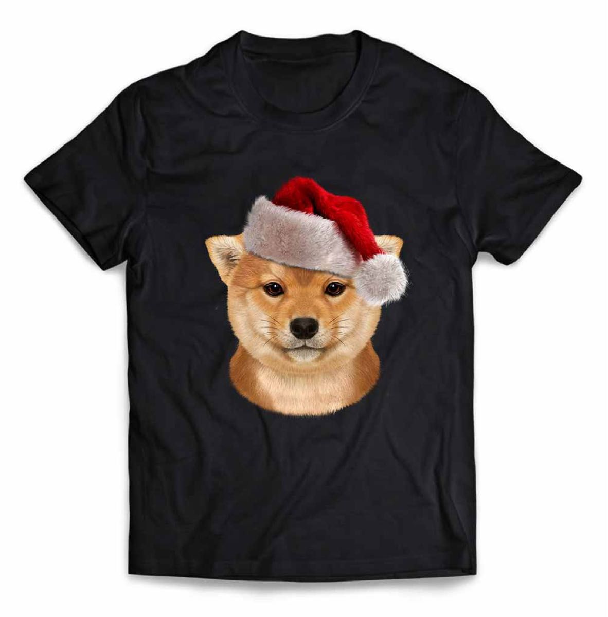 サンタクロース クリスマス プレゼント 柴犬 犬 いぬ  半袖 Tシャツ メンズ レディース キッズ プリント