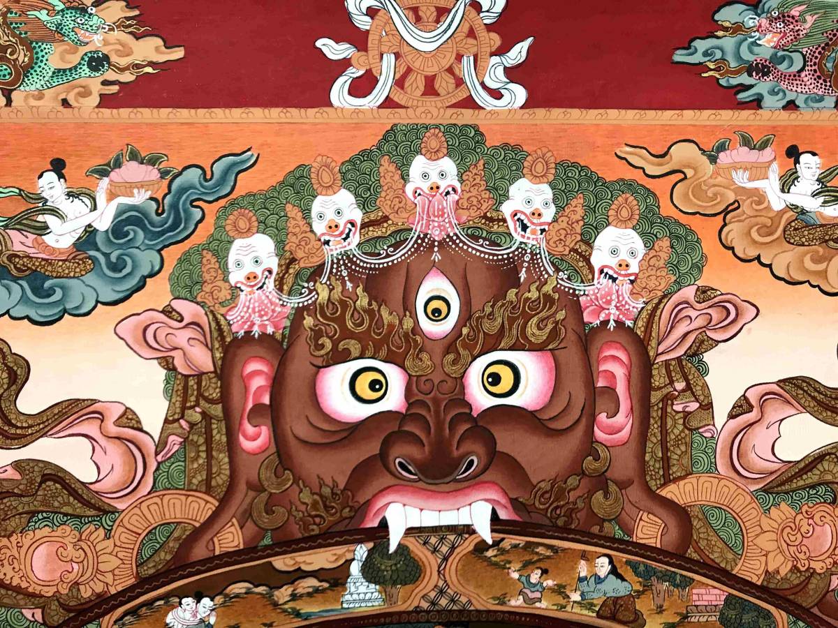 値下げ○仏教美術 『肉筆 六道輪廻図 曼荼羅 』 91cm 細密画 値下げ○仏教美術 『肉筆 六道輪廻図 曼荼羅 』 91cm 細密画