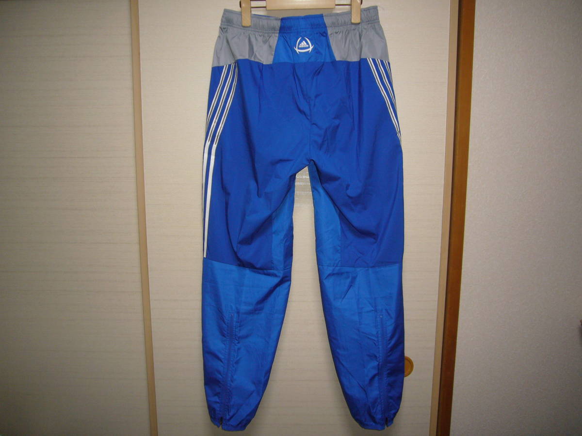  Adidas nylon top and bottom gray × light blue O size 