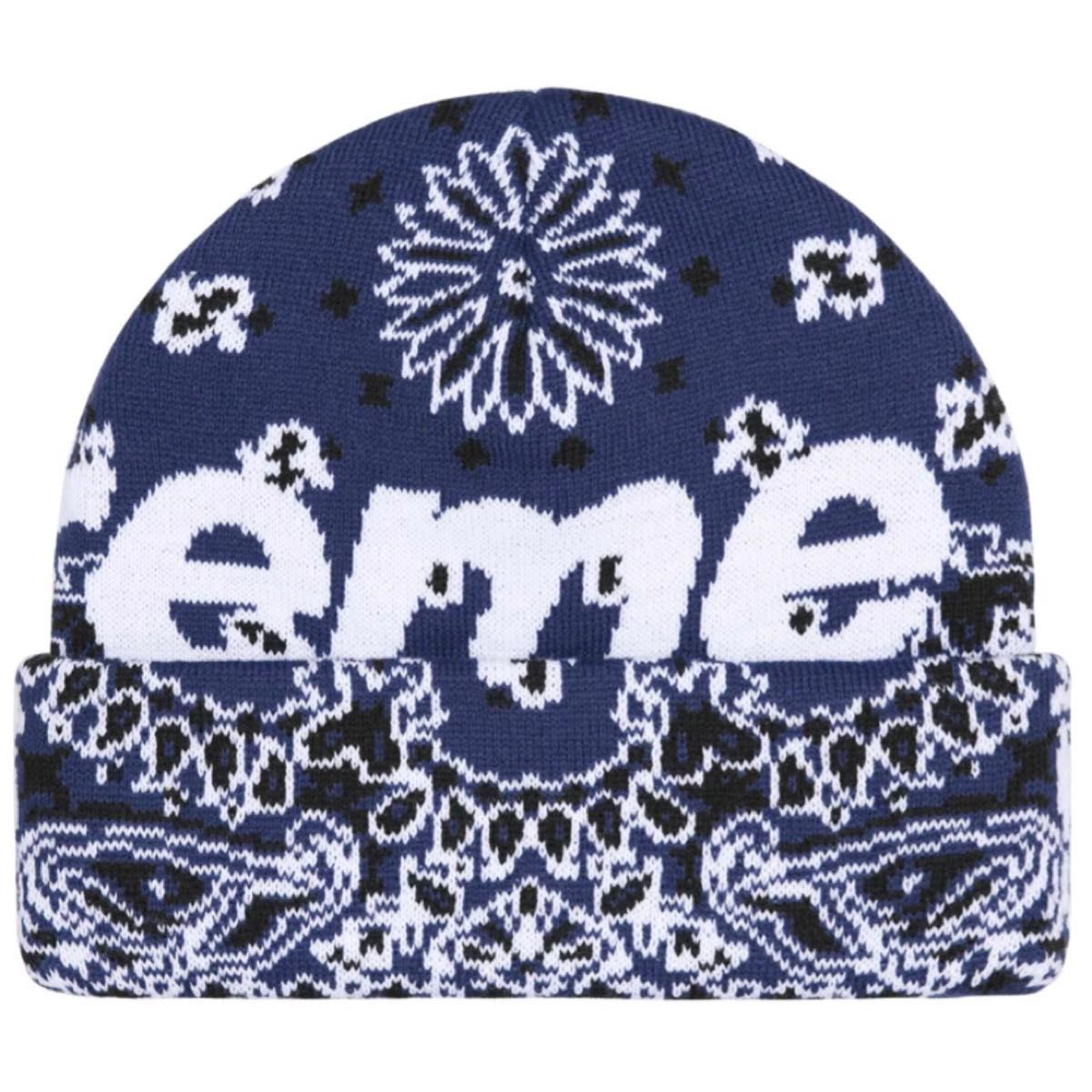 新品】Supreme Bandana Big Logo Beanie 新品】Supreme Bandana Big Logo Beanie