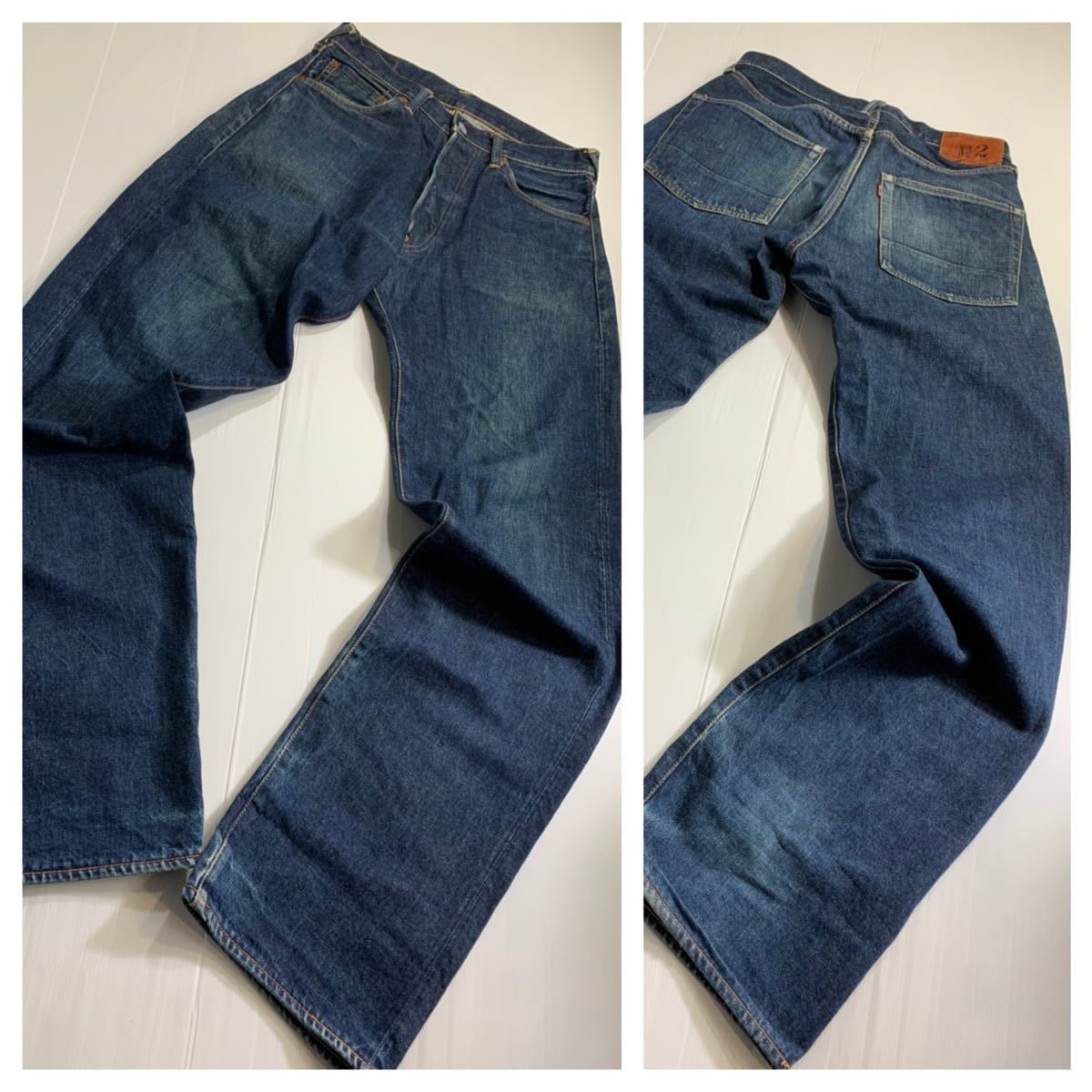 EVISU エヴィス　エビス　LOT2001 NO2 濃紺色落ちデニム　赤耳　虎耳　セルヴィッチジーンズW30L35 約77cm革パッチ&オフセットループ_画像1