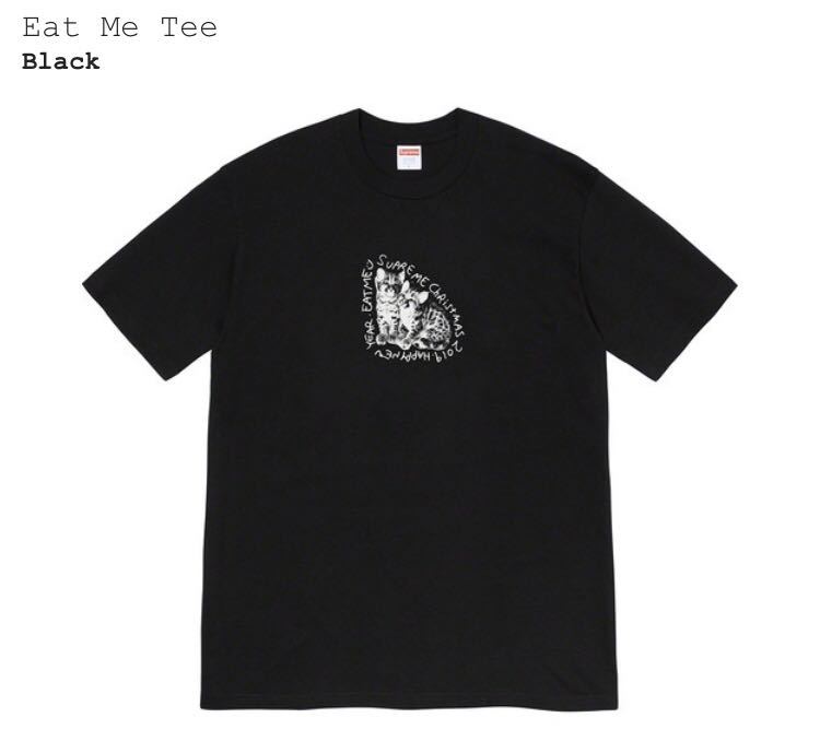 Supreme Eat Me Tee XL Black シュプリーム　21AW ボックス　ロゴ Tシャツ バンダナ　黒　猫　XLarge_画像1