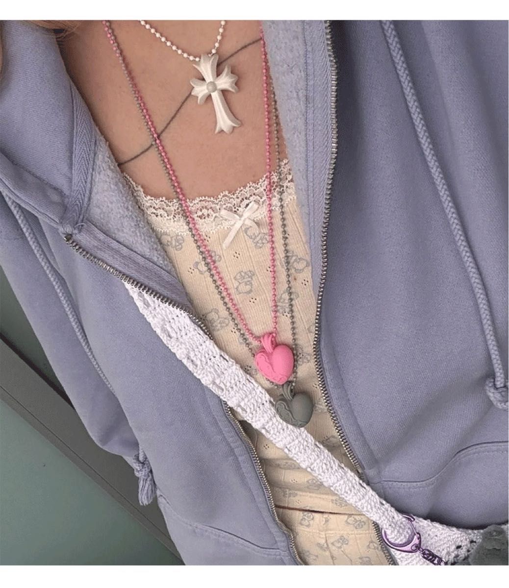大人気モノクロ5点セット】クロス ダガー ハート ネックレス 大人気モノクロ5点セット】クロス ダガー ハート ネックレス