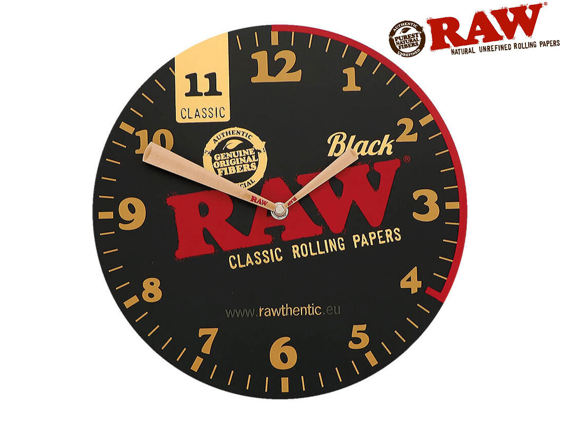 RAW CLOCK BLACK ロウ クロック 掛け時計 ブラック 巻き紙 巻紙 ペーパー ジョイント パイプ ボング ハイタイムズ マリファナ 大麻 thc