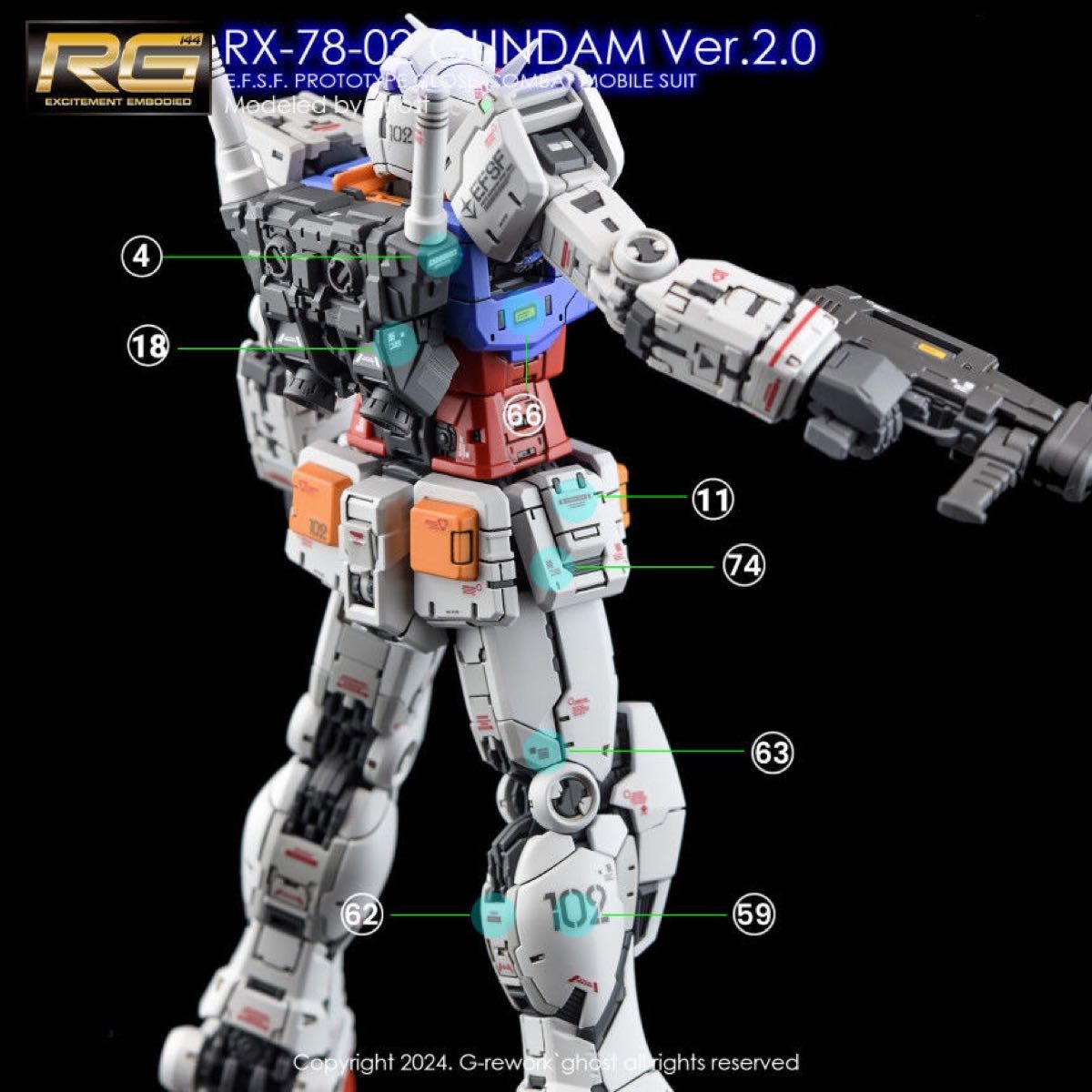 RG 1/144 RX-78-2 ガンダム Ver 2 0 専用水転写式デカール RG 1/144 RX-78-2 ガンダム Ver 2 0 専用水転写式デカール