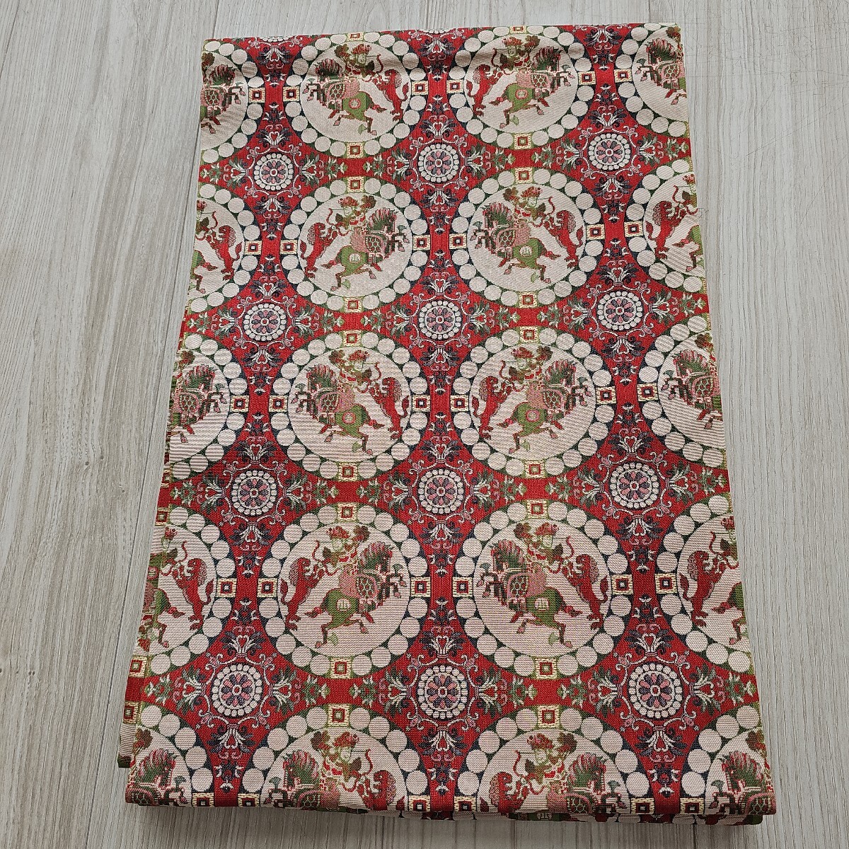 □美品□開き名古屋帯 龍村美術織物【獅子狩文錦】帯 なごや帯 □美品□開き名古屋帯 龍村美術織物【獅子狩文錦】帯 なごや帯
