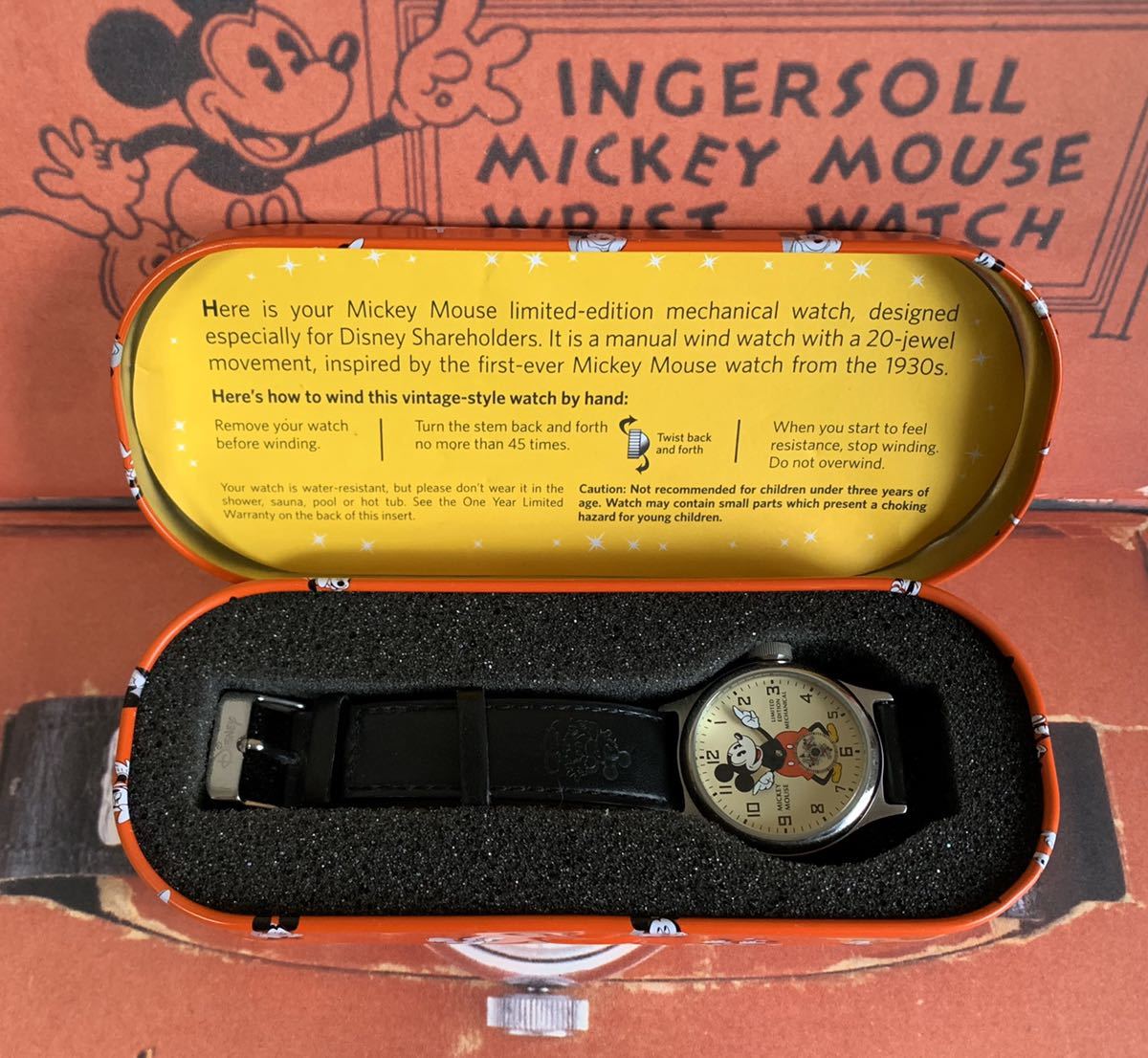 ミッキーマウス手巻腕時計1933復刻株主限定 日本代購代bid第一推介 Funbid