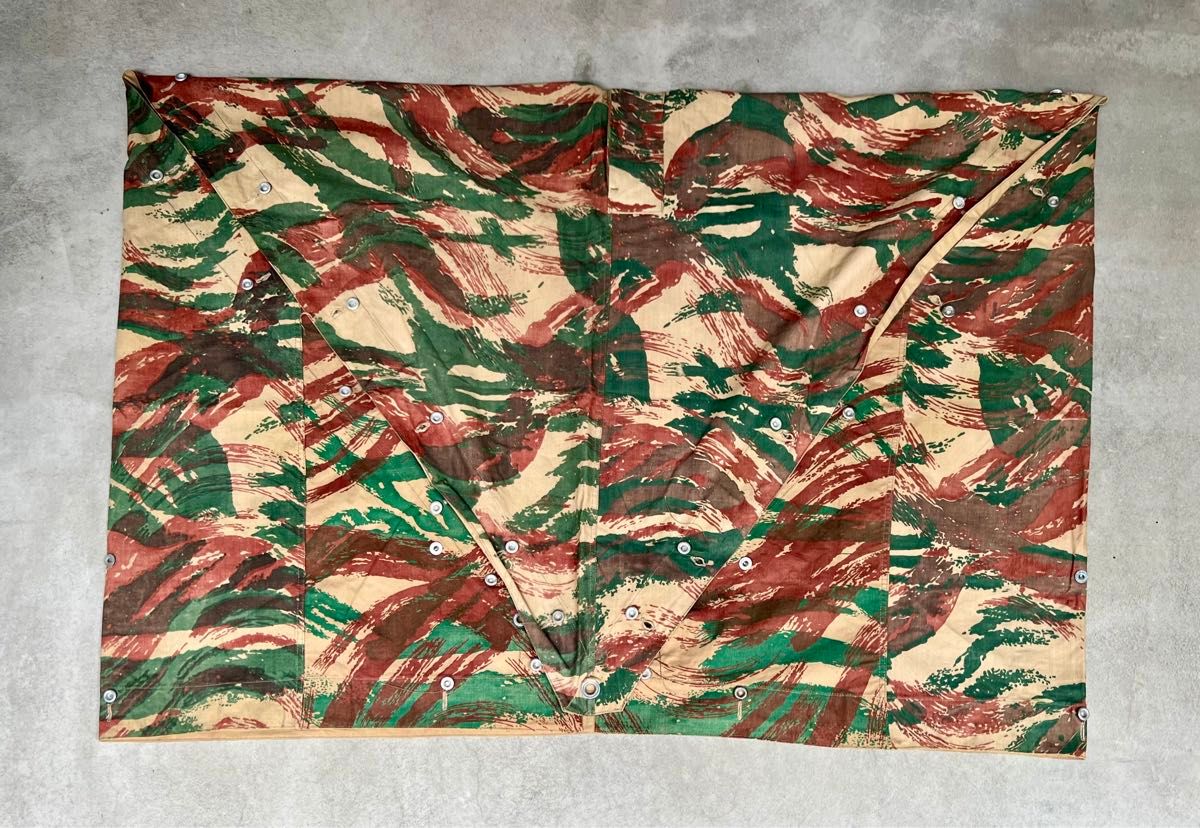 50s フランス軍 リザードカモ ポンチョテント ツェルトバーン 50s フランス軍 リザードカモ ポンチョテント ツェルトバーン