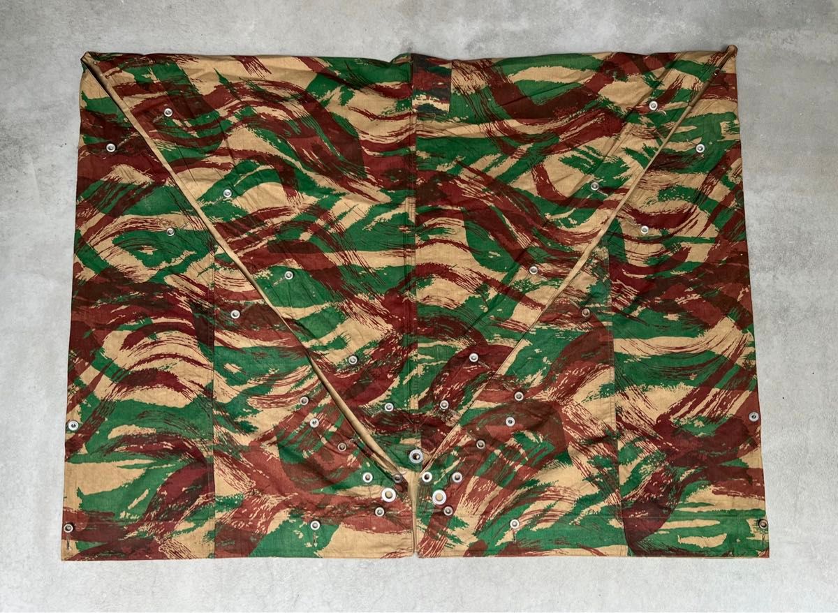 50s フランス軍 リザードカモ ポンチョテント ツェルトバーン 50s フランス軍 リザードカモ ポンチョテント ツェルトバーン