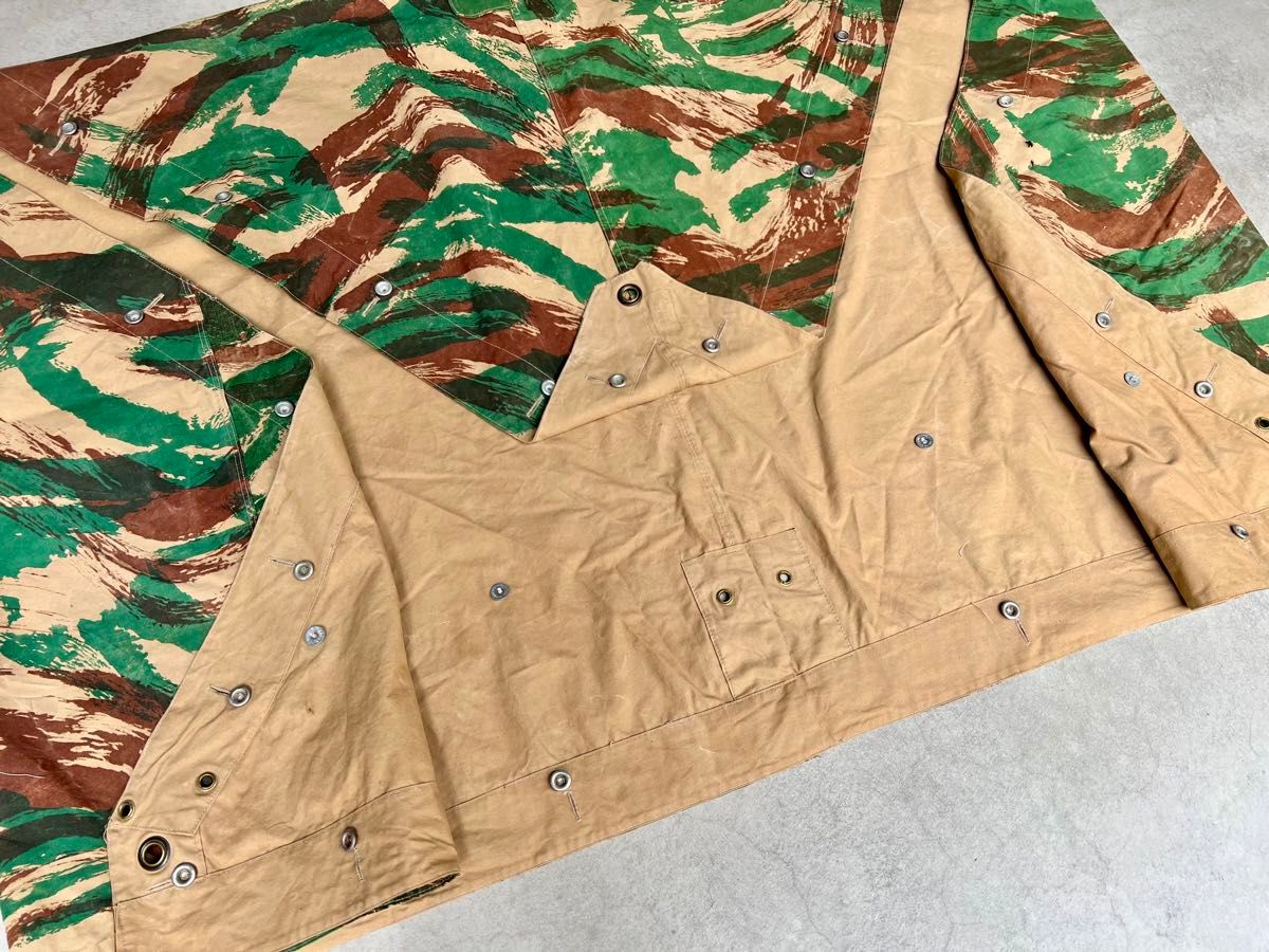 50s フランス軍 リザードカモ ポンチョテント ツェルトバーン 50s フランス軍 リザードカモ ポンチョテント ツェルトバーン