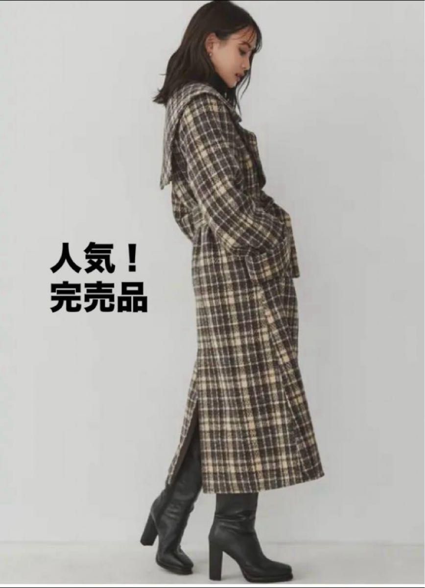 【美品】人気!完売品▲定価1.4万 RESEXXYウールガウンコート ミックス F
