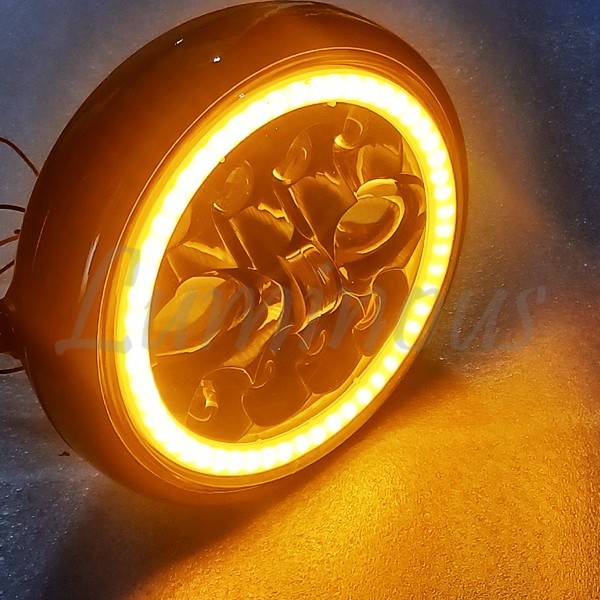Z400FX Z400GP ZRX400 ZRX1100 ZRX1200 バリオス エストレア 汎用 H4 180パイ LED ヘッドライト イカリング エンジェルリング デイライト