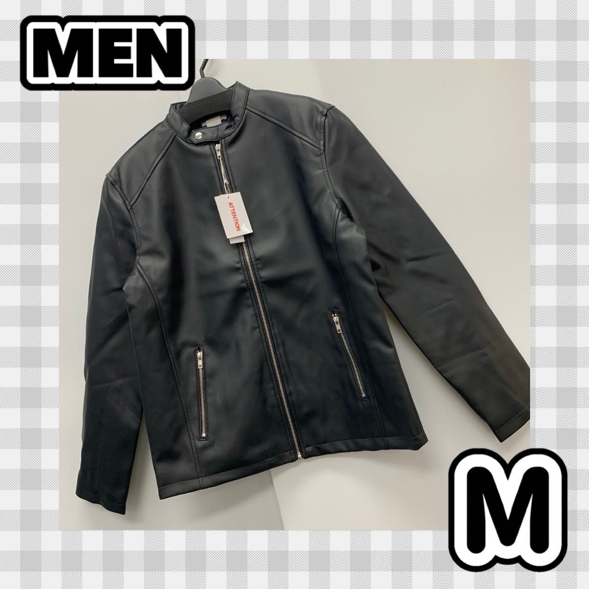 新品 未使用】Mサイズ¦メンズ¦フェイクレザー¦ライダース 新品 未使用】Mサイズ¦メンズ¦フェイクレザー¦ライダース