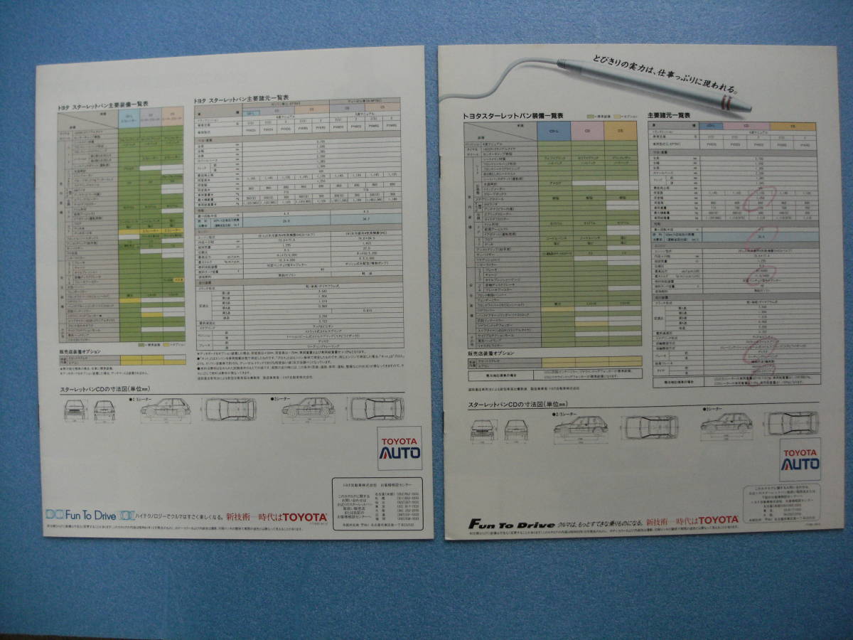 ★ 激レア 美品　コレクター向け TOYOTA　働く車 STARLET スターレットVAN 昭和59年・61年　２冊_画像4