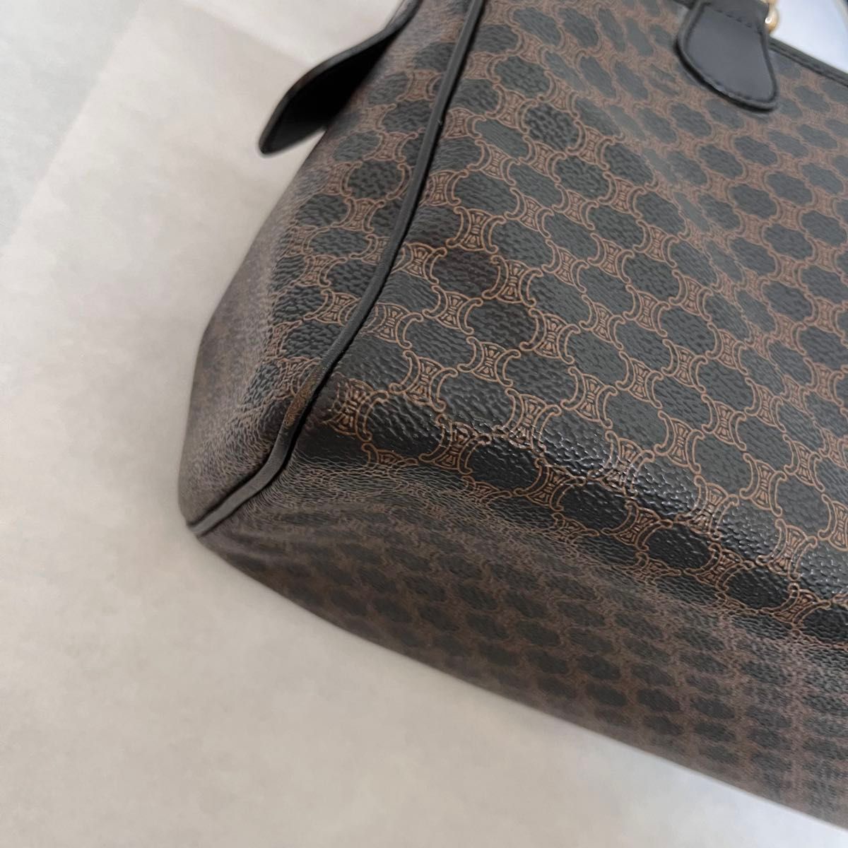 CELINE セリーヌ マカダムミニボストンバッグ PVC ブラック